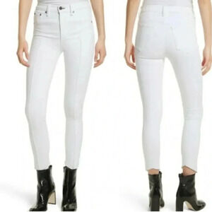 RAG & BONE Stretch Slimming Skinny White High Rise Ankle Jeans Size 25 NWT